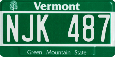 VT license plate NJK487