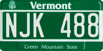 VT license plate NJK488