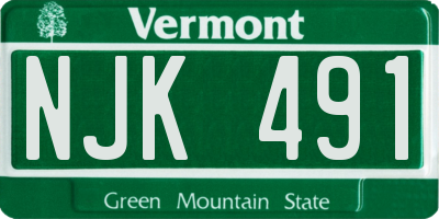 VT license plate NJK491