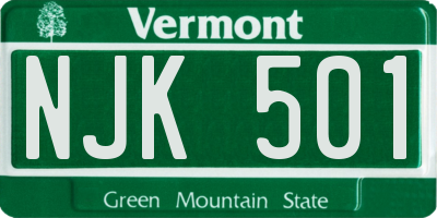 VT license plate NJK501