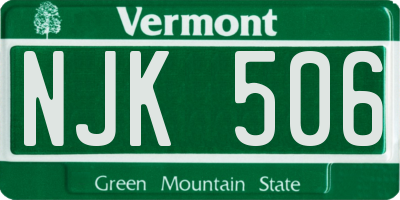 VT license plate NJK506