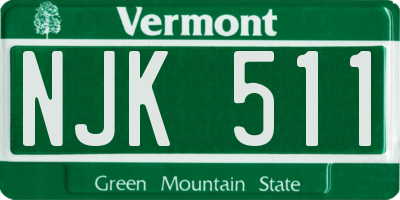 VT license plate NJK511