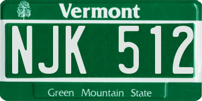 VT license plate NJK512