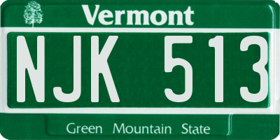 VT license plate NJK513