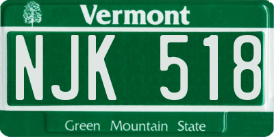 VT license plate NJK518