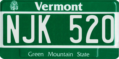 VT license plate NJK520