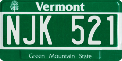 VT license plate NJK521