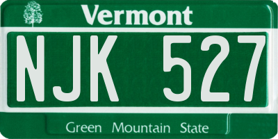 VT license plate NJK527