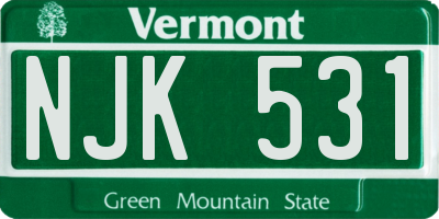 VT license plate NJK531