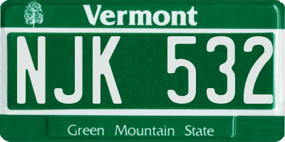 VT license plate NJK532