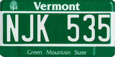 VT license plate NJK535