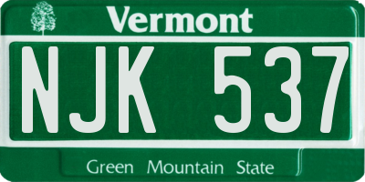 VT license plate NJK537