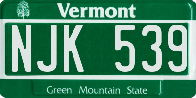 VT license plate NJK539