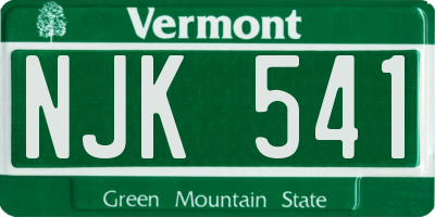 VT license plate NJK541