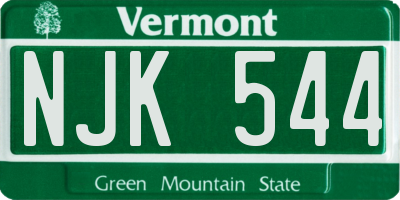 VT license plate NJK544