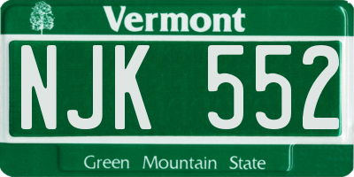 VT license plate NJK552