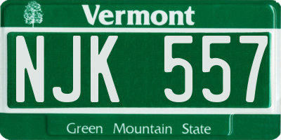VT license plate NJK557