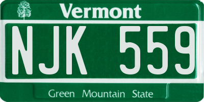 VT license plate NJK559