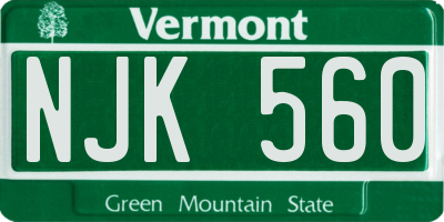 VT license plate NJK560