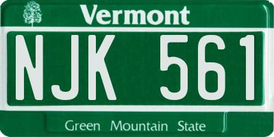 VT license plate NJK561