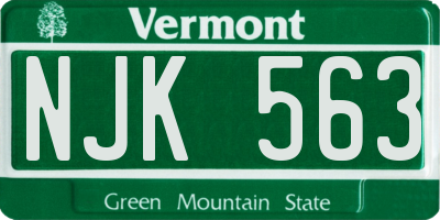 VT license plate NJK563