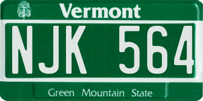 VT license plate NJK564