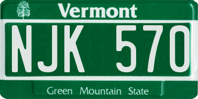 VT license plate NJK570