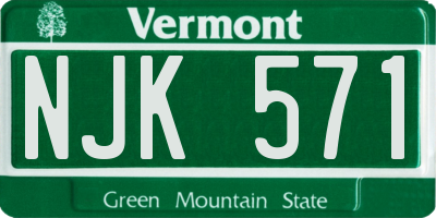 VT license plate NJK571