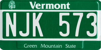 VT license plate NJK573