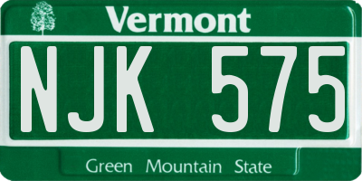 VT license plate NJK575