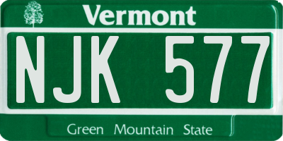 VT license plate NJK577