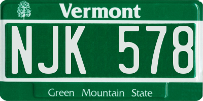 VT license plate NJK578