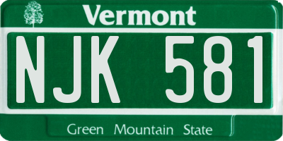 VT license plate NJK581