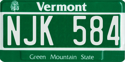 VT license plate NJK584