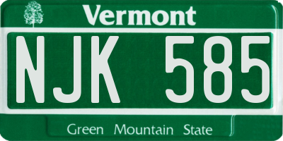 VT license plate NJK585