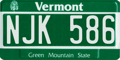 VT license plate NJK586