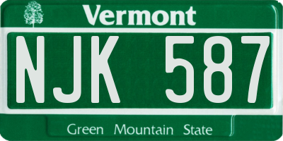 VT license plate NJK587