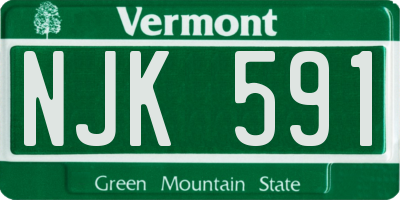 VT license plate NJK591