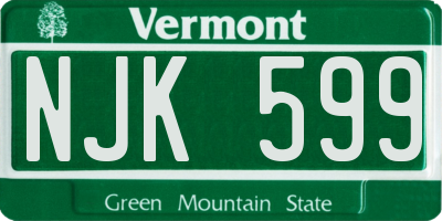 VT license plate NJK599