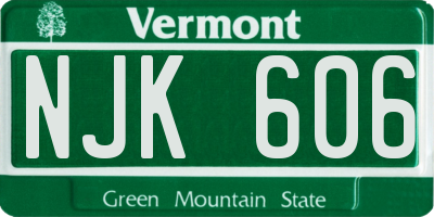 VT license plate NJK606