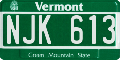 VT license plate NJK613