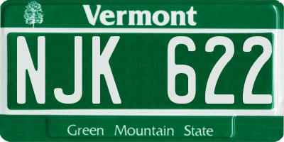 VT license plate NJK622