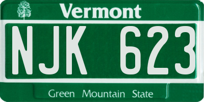 VT license plate NJK623