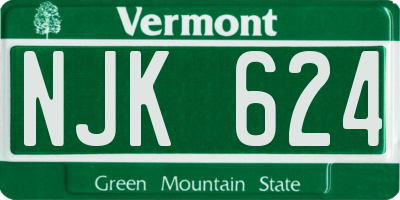 VT license plate NJK624