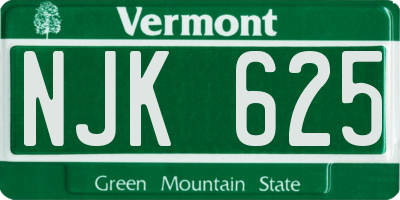 VT license plate NJK625