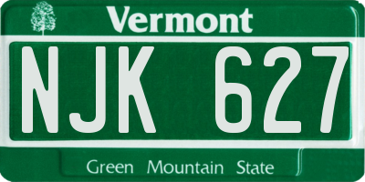VT license plate NJK627