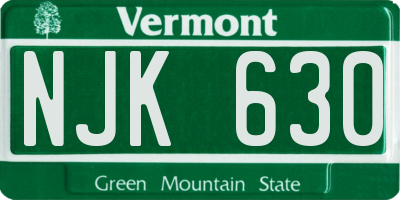 VT license plate NJK630