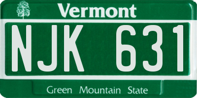 VT license plate NJK631