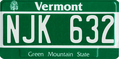 VT license plate NJK632