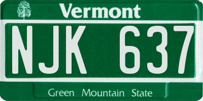 VT license plate NJK637